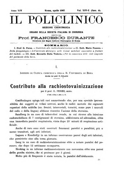 Il policlinico. Sezione chirurgica organo della Società italiana di chirurgia