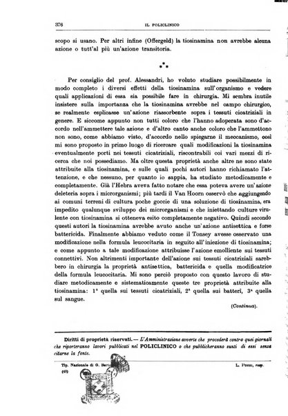 Il policlinico. Sezione chirurgica organo della Società italiana di chirurgia