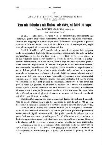 Il policlinico. Sezione chirurgica organo della Società italiana di chirurgia