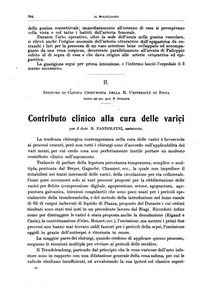 Il policlinico. Sezione chirurgica organo della Società italiana di chirurgia