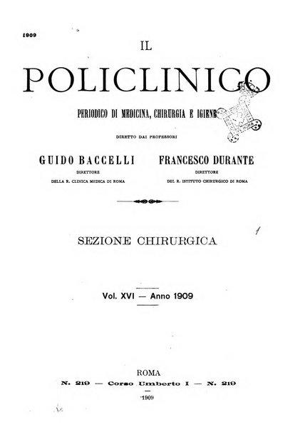 Il policlinico. Sezione chirurgica organo della Società italiana di chirurgia