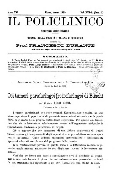 Il policlinico. Sezione chirurgica organo della Società italiana di chirurgia