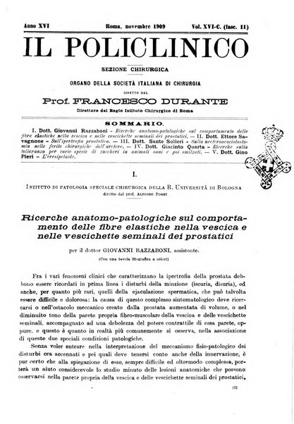 Il policlinico. Sezione chirurgica organo della Società italiana di chirurgia