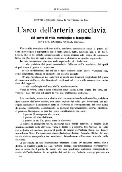 Il policlinico. Sezione chirurgica organo della Società italiana di chirurgia