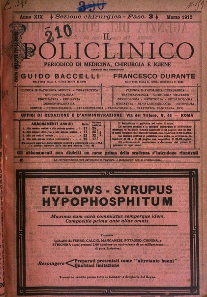 Il policlinico. Sezione chirurgica organo della Società italiana di chirurgia