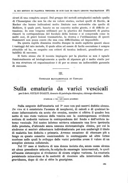 Il policlinico. Sezione chirurgica organo della Società italiana di chirurgia