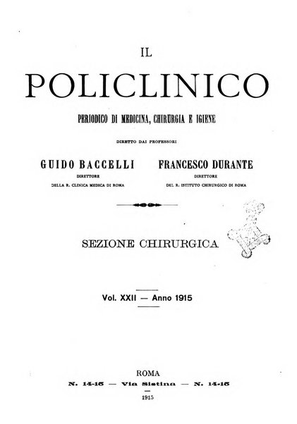 Il policlinico. Sezione chirurgica organo della Società italiana di chirurgia