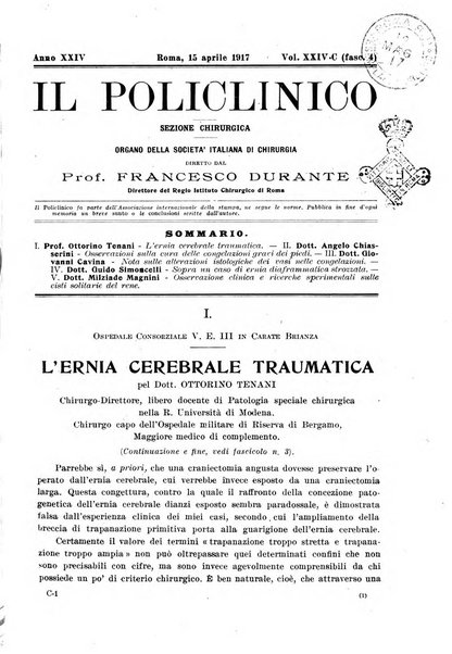 Il policlinico. Sezione chirurgica organo della Società italiana di chirurgia