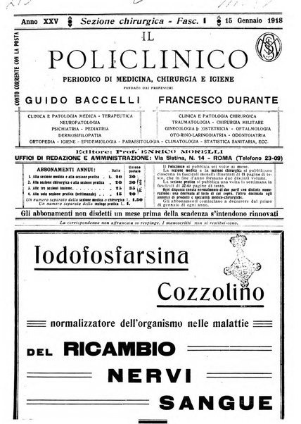 Il policlinico. Sezione chirurgica organo della Società italiana di chirurgia