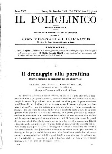 Il policlinico. Sezione chirurgica organo della Società italiana di chirurgia