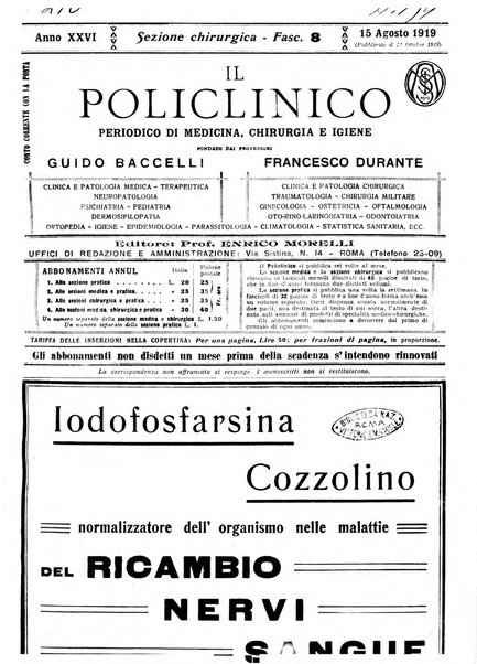 Il policlinico. Sezione chirurgica organo della Società italiana di chirurgia