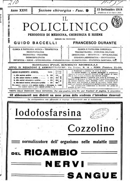 Il policlinico. Sezione chirurgica organo della Società italiana di chirurgia