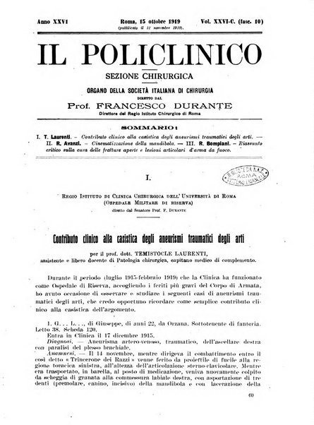 Il policlinico. Sezione chirurgica organo della Società italiana di chirurgia