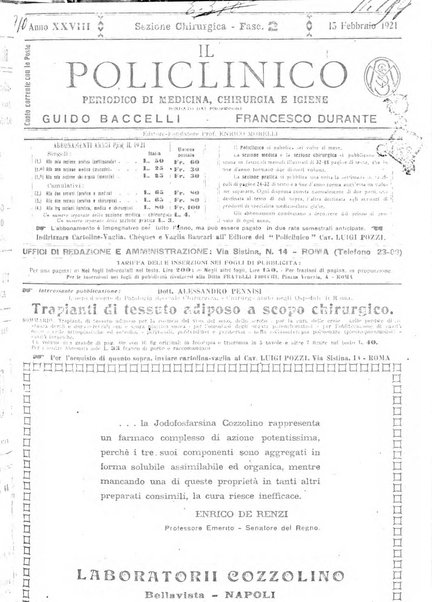 Il policlinico. Sezione chirurgica organo della Società italiana di chirurgia