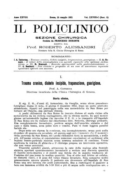 Il policlinico. Sezione chirurgica organo della Società italiana di chirurgia