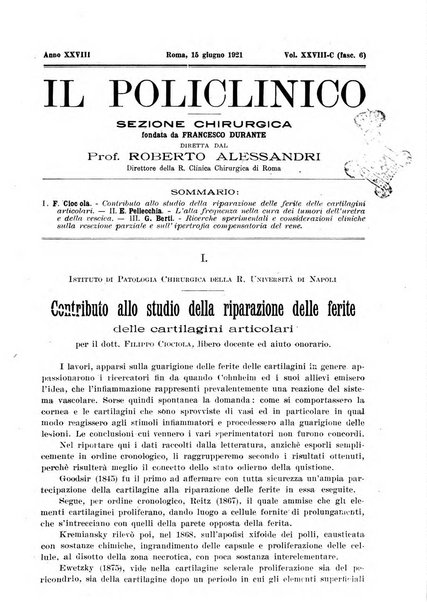 Il policlinico. Sezione chirurgica organo della Società italiana di chirurgia