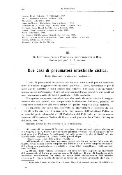 Il policlinico. Sezione chirurgica organo della Società italiana di chirurgia