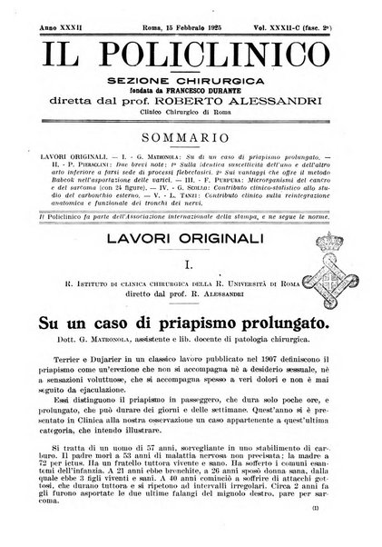 Il policlinico. Sezione chirurgica organo della Società italiana di chirurgia