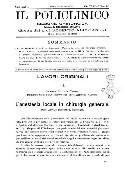 Il policlinico. Sezione chirurgica organo della Società italiana di chirurgia