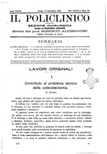 Il policlinico. Sezione chirurgica organo della Società italiana di chirurgia