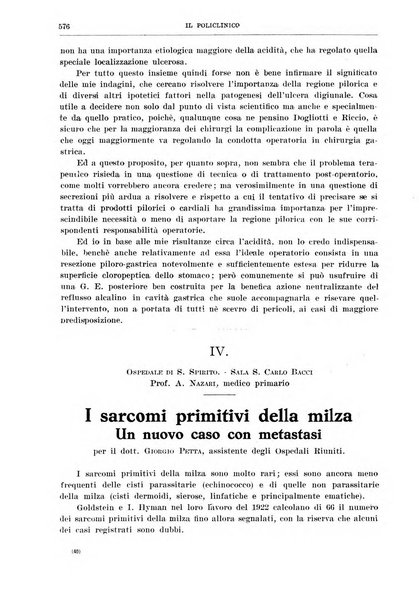 Il policlinico. Sezione chirurgica organo della Società italiana di chirurgia