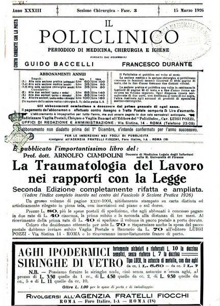 Il policlinico. Sezione chirurgica organo della Società italiana di chirurgia