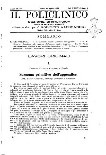 Il policlinico. Sezione chirurgica organo della Società italiana di chirurgia