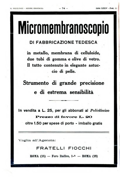 Il policlinico. Sezione chirurgica organo della Società italiana di chirurgia