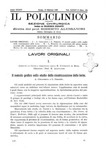 Il policlinico. Sezione chirurgica organo della Società italiana di chirurgia