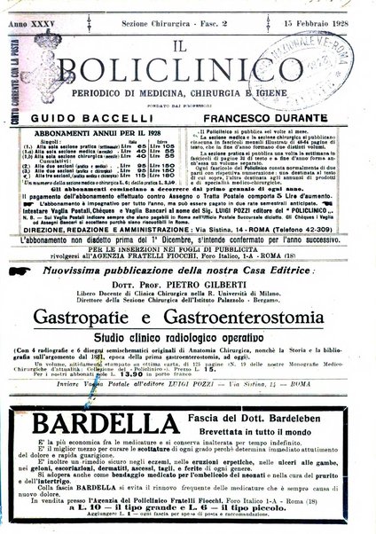 Il policlinico. Sezione chirurgica organo della Società italiana di chirurgia