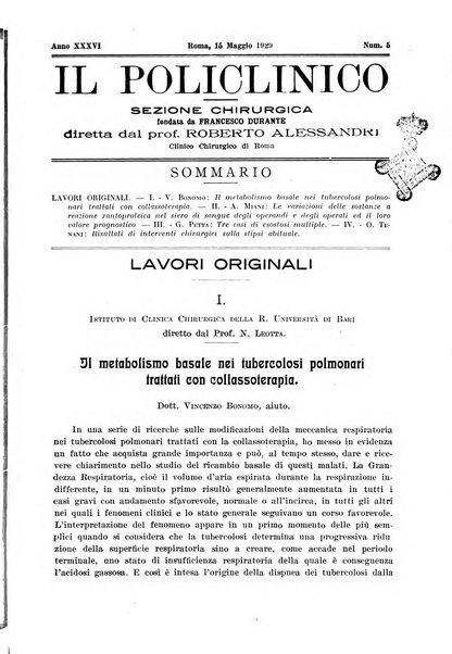 Il policlinico. Sezione chirurgica organo della Società italiana di chirurgia