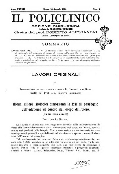 Il policlinico. Sezione chirurgica organo della Società italiana di chirurgia