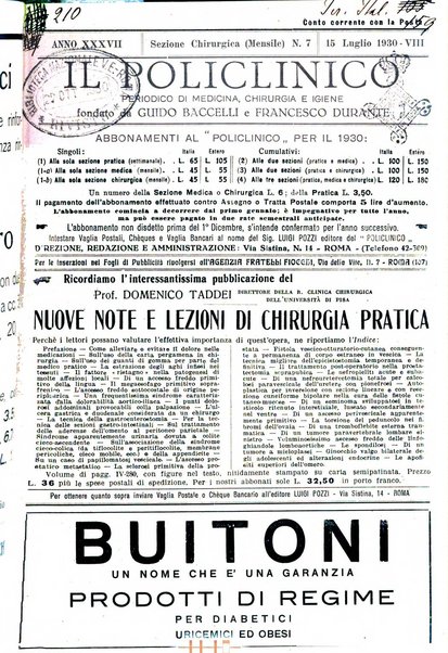 Il policlinico. Sezione chirurgica organo della Società italiana di chirurgia