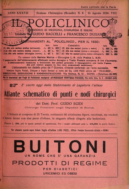 Il policlinico. Sezione chirurgica organo della Società italiana di chirurgia