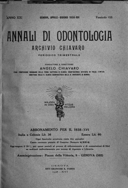 Annali di odontologia archivio chiavaro