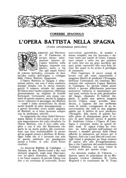 Il testimonio periodico cristiano battista