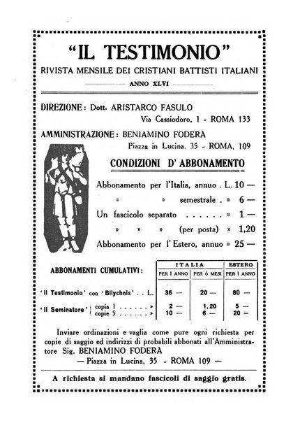 Il testimonio periodico cristiano battista