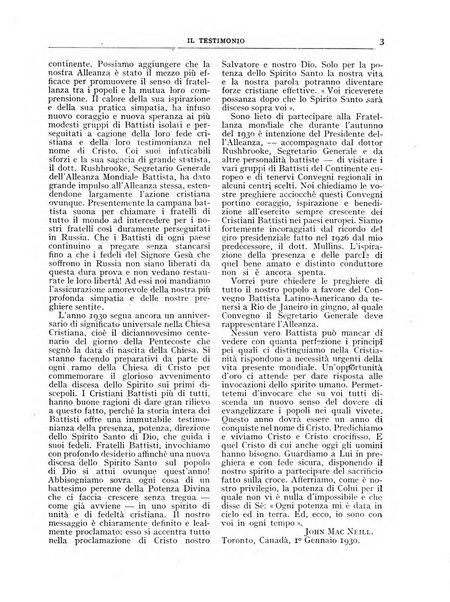 Il testimonio periodico cristiano battista