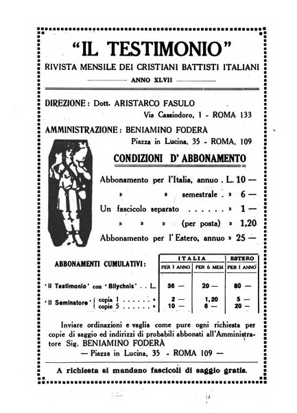 Il testimonio periodico cristiano battista