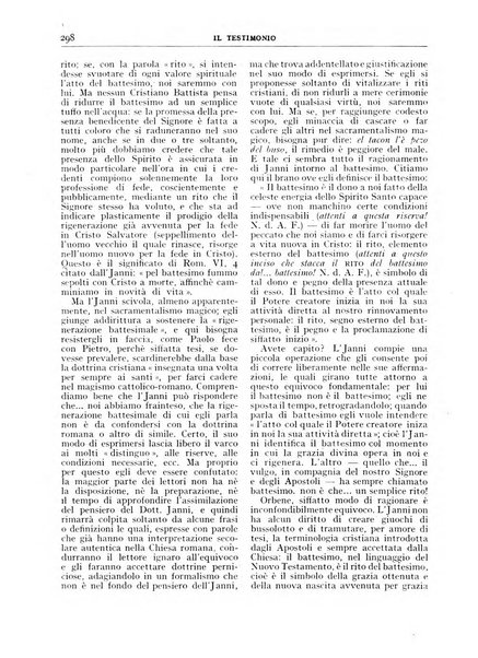 Il testimonio periodico cristiano battista