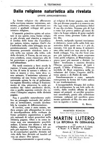 Il testimonio periodico cristiano battista