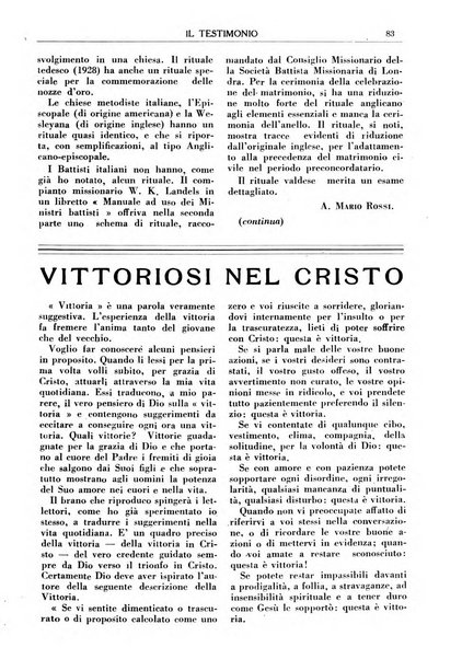 Il testimonio periodico cristiano battista