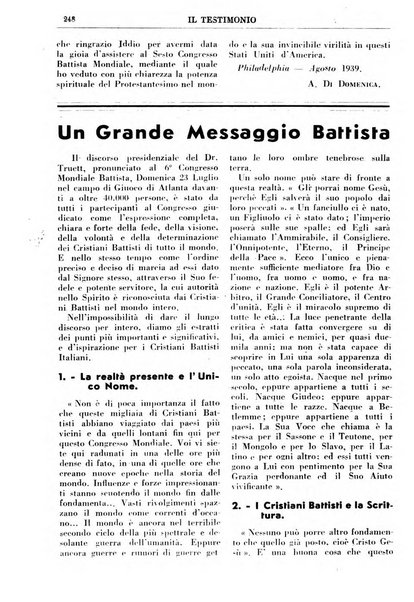 Il testimonio periodico cristiano battista