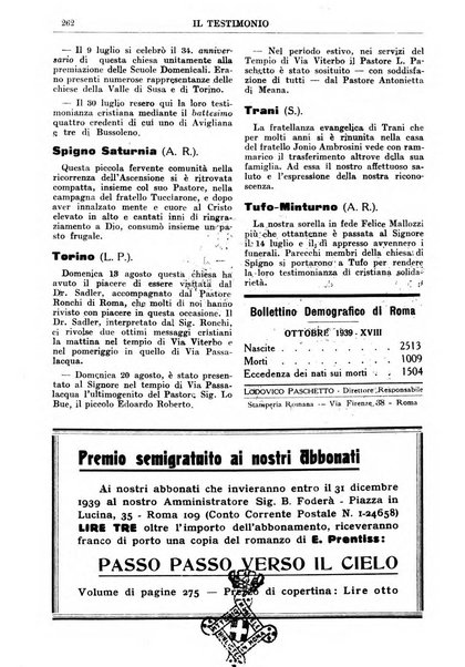 Il testimonio periodico cristiano battista