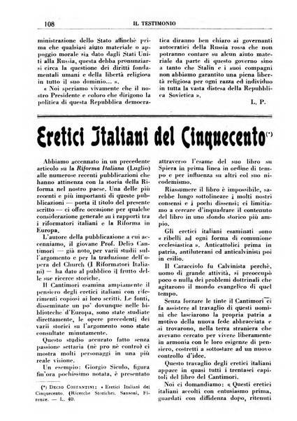 Il testimonio periodico cristiano battista