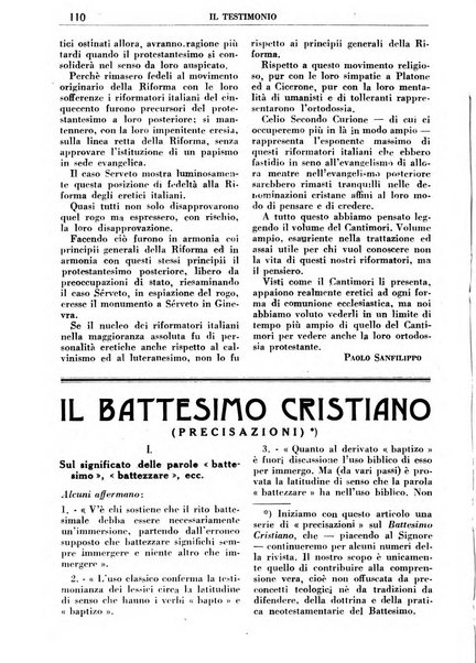 Il testimonio periodico cristiano battista