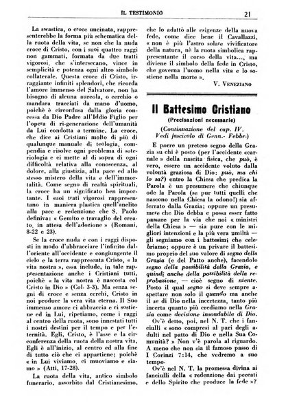 Il testimonio periodico cristiano battista