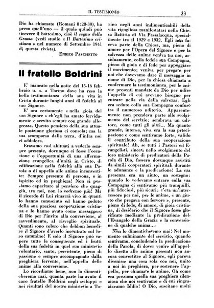 Il testimonio periodico cristiano battista