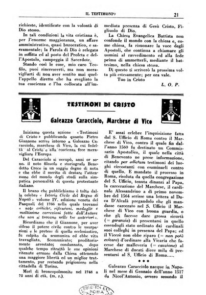 Il testimonio periodico cristiano battista