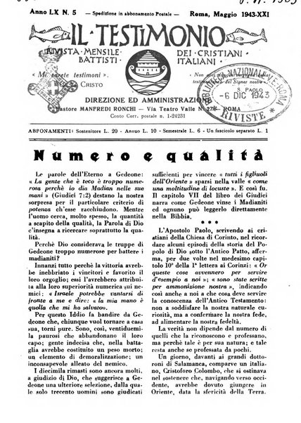 Il testimonio periodico cristiano battista